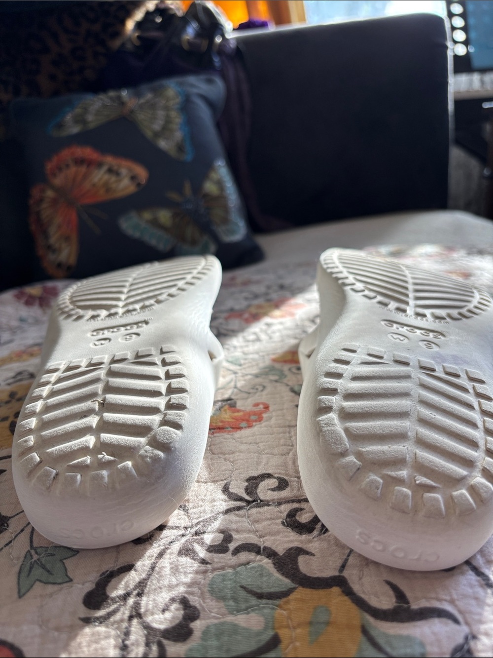 Crocs Iconic Comfort Kadee II White Thong Flip Flop Sandals Size 9 - Picture 10 of 13
